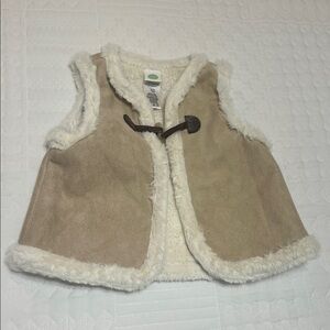 Little Me Tan Faux Fur Trim Vest